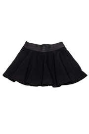 Current Boutique-Milly - Black A-Line Skirt w/ Leather Waist Sz 10