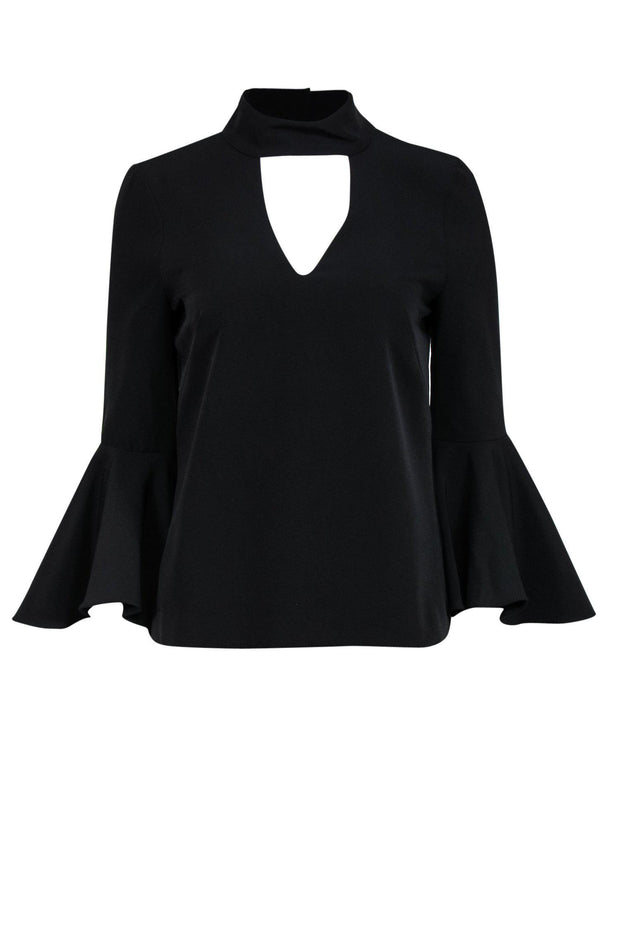 Current Boutique-Milly - Black Bell Sleeve Blouse w/ Cutout Sz 4