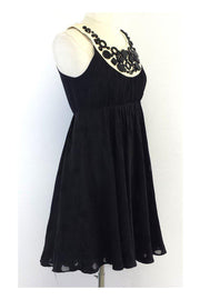 Current Boutique-Milly - Black & Cream Circle Print Silk Dress Sz 2