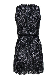 Current Boutique-Milly - Black Floral Lace Sleeveless Sheath Dress Sz 0