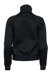Current Boutique-Milly - Black Honeycomb Textured Bomber Jacket Sz P