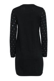 Current Boutique-Milly - Black Long Sleeve Knit Sweater Dress w/ Rhinestone Embellishments Sz S