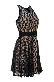 Current Boutique-Milly - Black Metallic Mesh Overlay A-Line Dress Sz 6