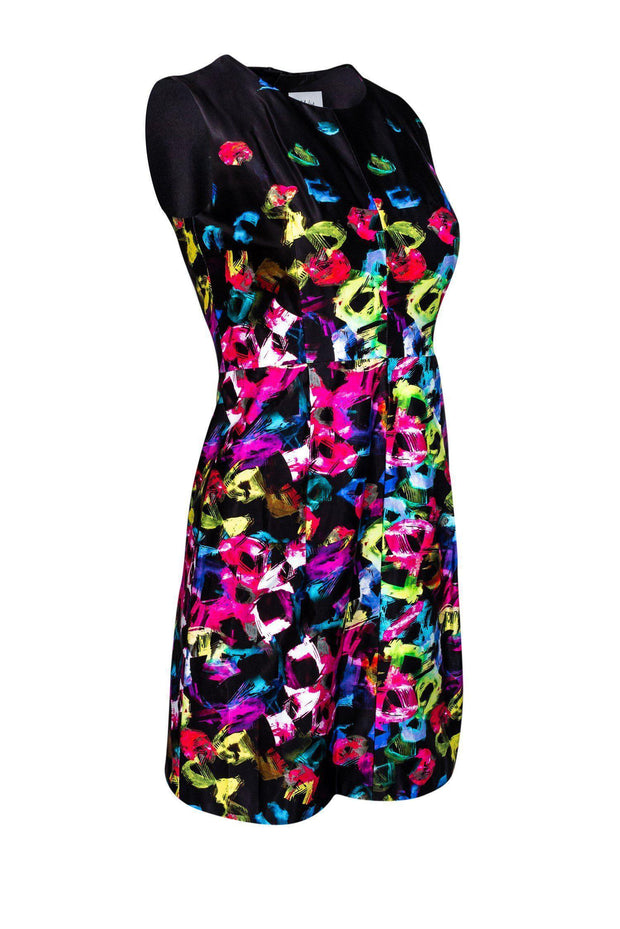 Current Boutique-Milly - Black Multicolored Abstract Dress Sz 2