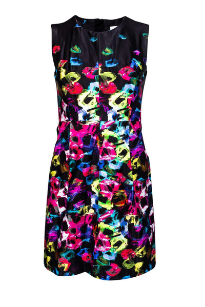 Current Boutique-Milly - Black Multicolored Abstract Dress Sz 2