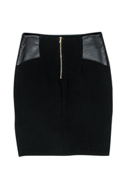 Current Boutique-Milly - Black Pencil Skirt w/ Leather Paneling Sz 8