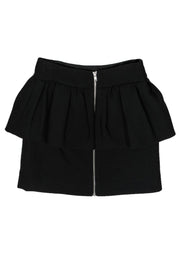Current Boutique-Milly - Black Peplum Wool Blend Miniskirt Sz 4
