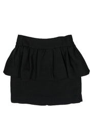 Current Boutique-Milly - Black Peplum Wool Blend Miniskirt Sz 4