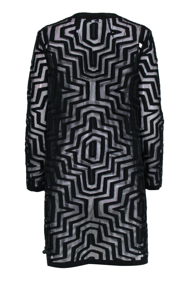 Current & Jacket Length – 12 Print Black Maze Sheer Sz Milly - Mid Boutique