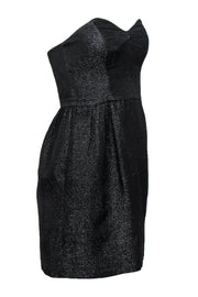 Current Boutique-Milly - Black Sparkly Strapless Fit & Flare Dress Sz 4