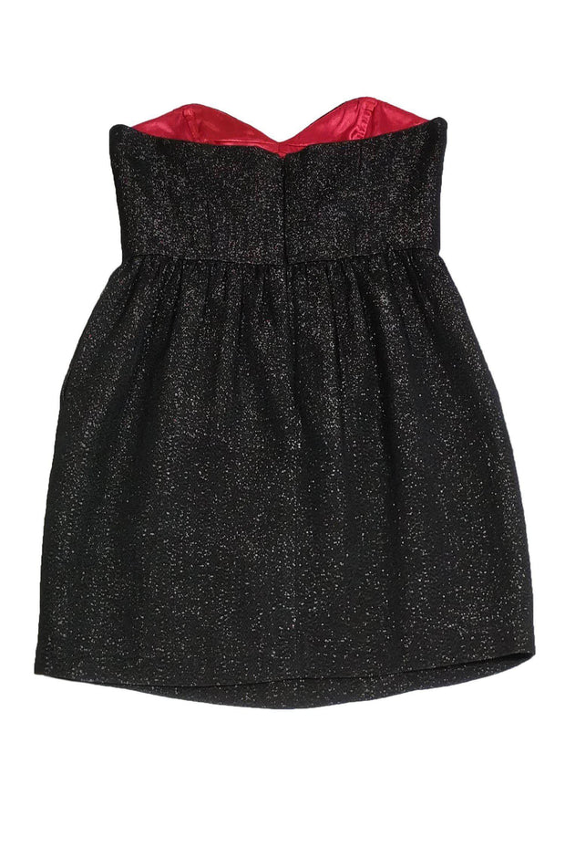 Current Boutique-Milly - Black Sparkly Strapless Fit & Flare Dress Sz 8
