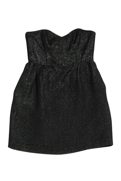 Current Boutique-Milly - Black Sparkly Strapless Fit & Flare Dress Sz 8