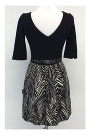 Current Boutique-Milly - Black & Tan Print Cotton Dress Sz 2