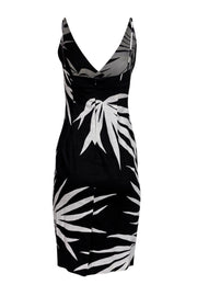Current Boutique-Milly - Black & White Cotton Dress w/ Palm Print Sz 2