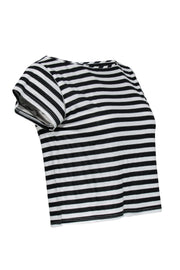 Current Boutique-Milly - Black & White Horizontal Striped Tee Sz S