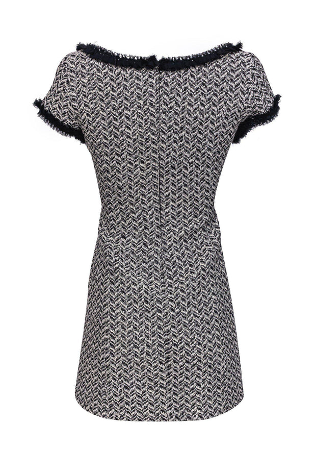Current Boutique-Milly - Black & White Patterned Cap Sleeve Dress Sz 4