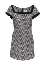 Current Boutique-Milly - Black & White Patterned Cap Sleeve Dress Sz 4