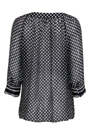 Current Boutique-Milly - Black & White Polka Dot Button-Up Blouse Sz 8
