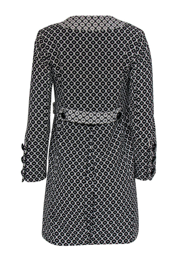 Current Boutique-Milly - Black & White Printed Long Peacoat Sz 0