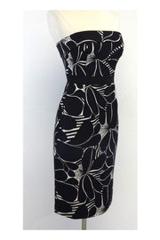 Current Boutique-Milly - Black & White Silk Strapless Dress Sz 2