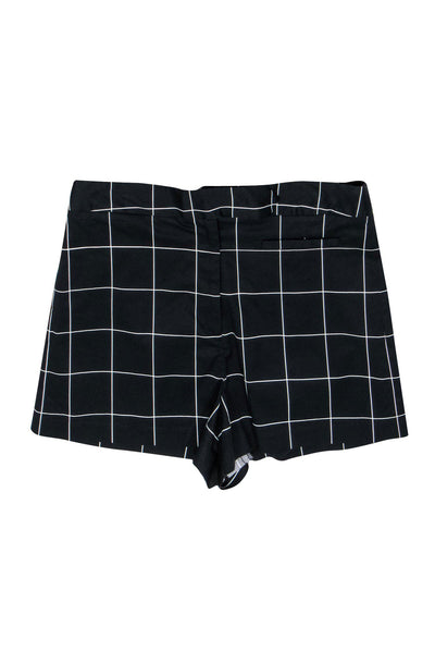 Current Boutique-Milly - Black & White Windowpane Print High Waisted Shorts Sz 8
