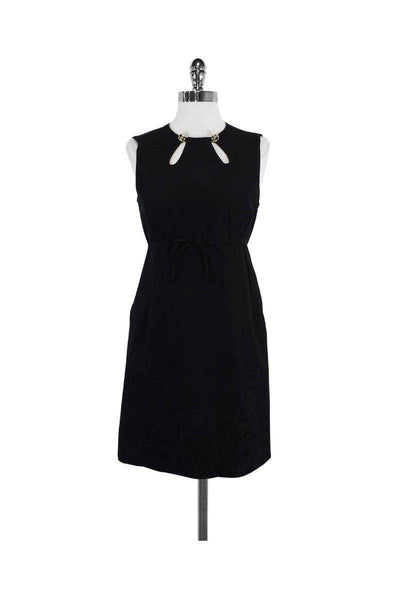 Current Boutique-Milly - Black Wool Blend Brocade Dress Sz 2