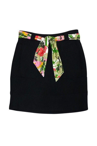 Current Boutique-Milly - Black Wool Skirt w/ Belt Sz 6