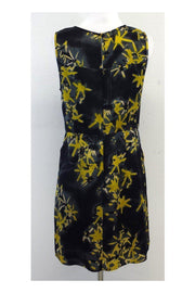 Current Boutique-Milly - Black & Yellow Abstract Print Silk Dress Sz 8