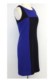 Current Boutique-Milly - Blue & Black Colorblock Wool Blend Sleeveless Dress Sz S