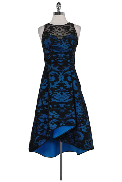 Current Boutique-Milly - Blue & Black Mesh Gown Sz 2