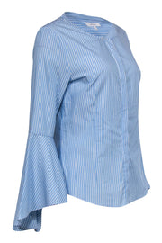 Current Boutique-Milly - Blue & White Striped Button-Up Blouse w/ Bell Sleeves Sz 8