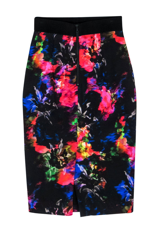 Current Boutique-Milly - Bright Warped Floral Pencil Skirt Sz 2