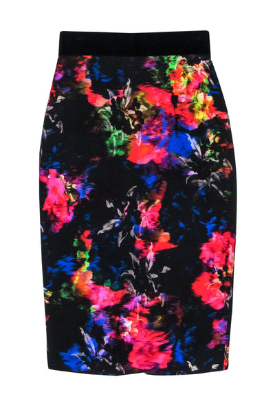 Current Boutique-Milly - Bright Warped Floral Pencil Skirt Sz 2
