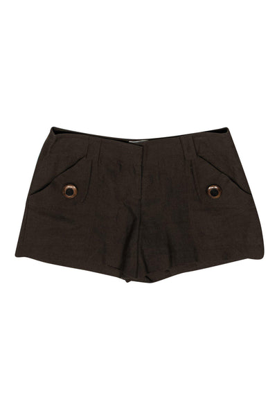 Current Boutique-Milly - Brown Shorts w/ Wood Buttons Sz 6
