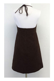 Current Boutique-Milly - Brown Textured Cotton Halter Dress Sz 6