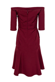 Current Boutique-Milly - Burgundy Off-the-Shoulder Nina Dress Sz 4
