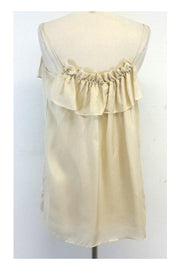 Current Boutique-Milly - Champagne Ruffle Neckline Tunic Sz 2