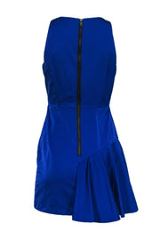 Current Boutique-Milly - Cobalt Blue Asymmetric Flounce Hem Cocktail Dress Sz 4