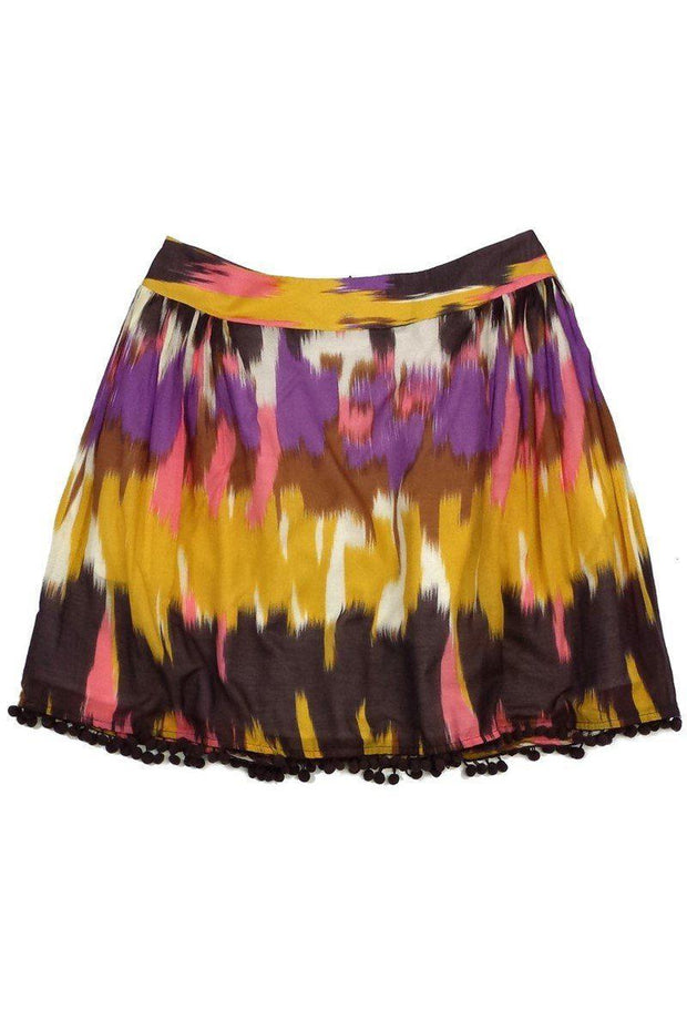 Current Boutique-Milly - Cotton & Silk Pom Pom Hem Skirt Sz 6