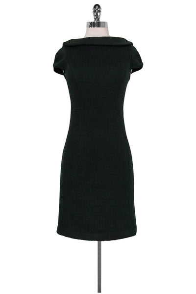 Current Boutique-Milly - Dark Green Rounded Neck Dress Sz S