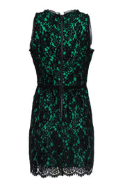 Current Boutique-Milly - Green & Black Lace A-Line Dress Sz 10