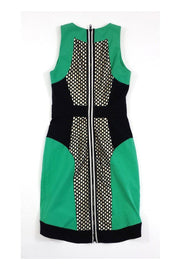 Current Boutique-Milly - Green, Black & White Eyelet Colorblock Dress Sz 0