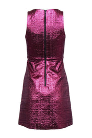 Current Boutique-Milly - Hot Pink Metallic Crinkled Cocktail Dress Sz 0