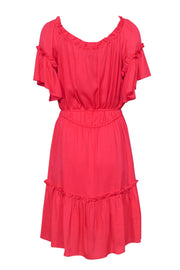 Current Boutique-Milly - Hot Pink Ruffle Short Sleeve Tiered "Lauren" Dress Sz M