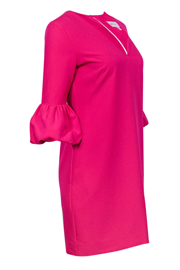 Current Boutique-Milly - Hot Pink Shift Dress w/ Puff Sleeves Sz 4