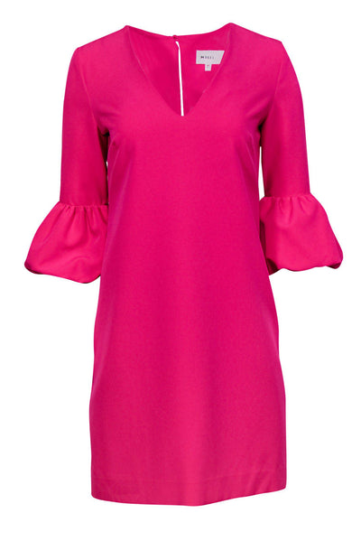 Current Boutique-Milly - Hot Pink Shift Dress w/ Puff Sleeves Sz 4