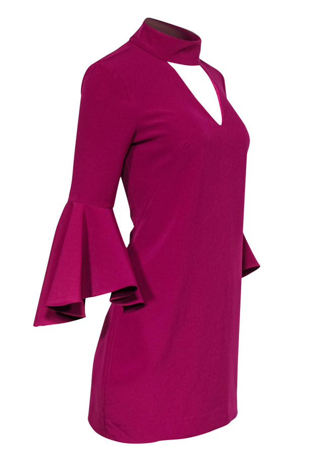 Current Boutique-Milly - Magenta Shift Dress w/ Bell Sleeves Sz 4