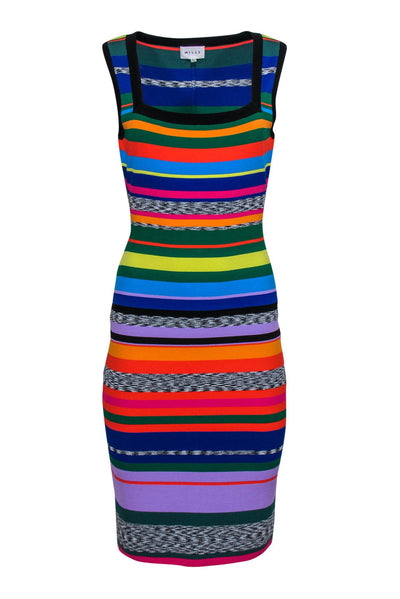 Current Boutique-Milly - Multicolor Striped Knit Midi Bodycon Sz L