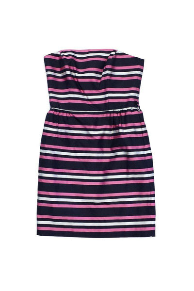Current Boutique-Milly - Multicolor Striped Silk Strapless Dress Sz 2