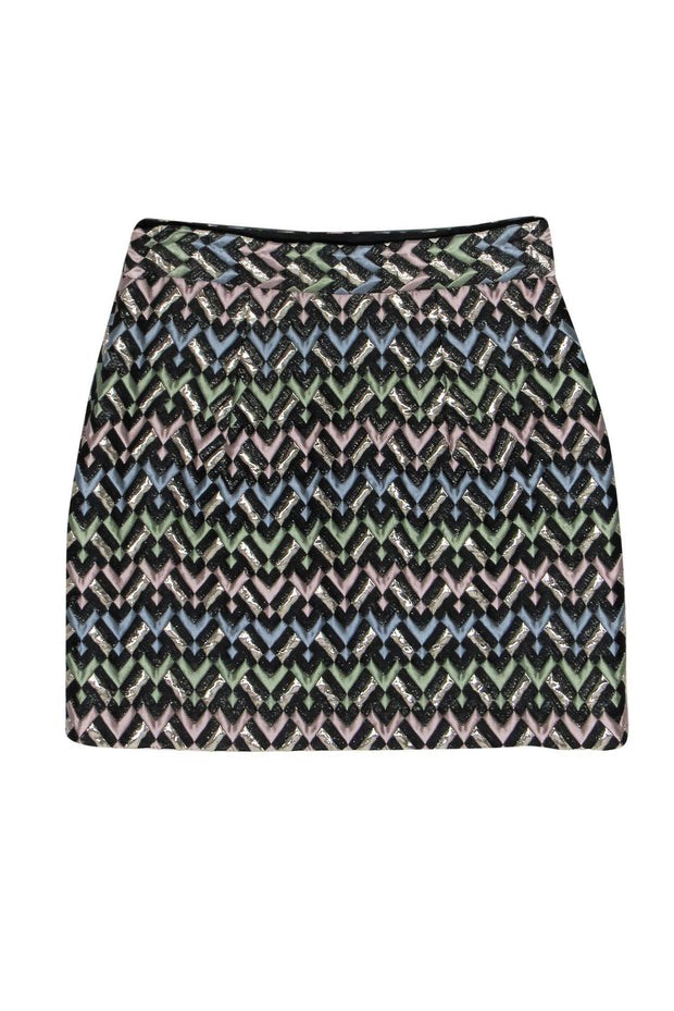 Current Boutique-Milly - Multicolored Metallic Patterned Miniskirt Sz 4